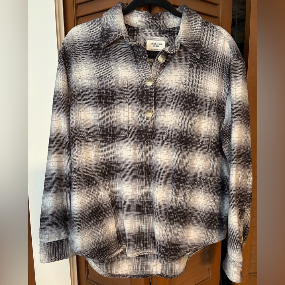 American Eagle Plaid Flannel Button-Up